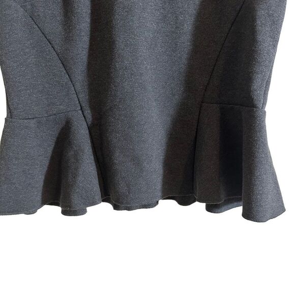 J. CREW Heathered Gray Short Sleeve Structured Peplum Top -  Size Small - Picture 7 of 9